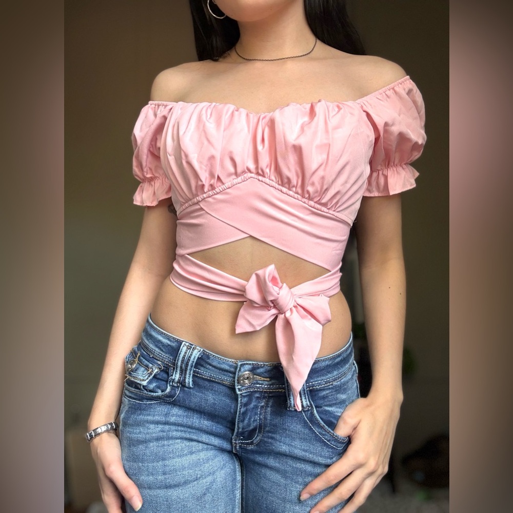 Elegant Pink Puff Sleeve Top